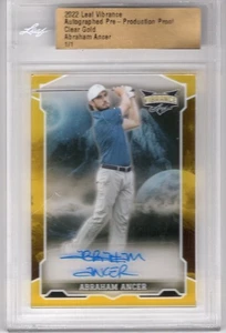 ABRAHAM ANCER 2022 LEAF VIBRANCE CLEAR GOLD PROOF AUTO AUTOGRAPH 1/1 GOLF LIV - Bild 1 von 2
