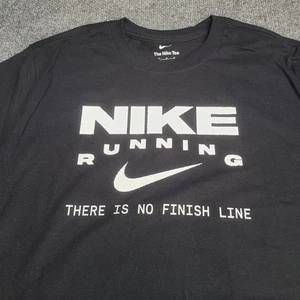 Nike Shirt Mens Medium Black White Running Sportswear Cotton New Tee 70 - Picture 1 of 10