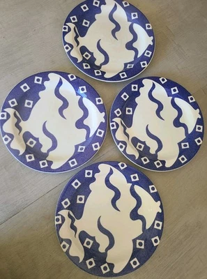 De colección RARO DIFÍCIL DE ENCONTRAR MUELLE 1 IMPORTACIONES Juego de 4 Platos de Peces 10" Mar Náutico Italia Foto 1 de 4