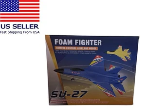 Remote Control Airplane SU-27 Fighter Foam Jet RC Planes 2.4gHz Blue - Picture 1 of 5