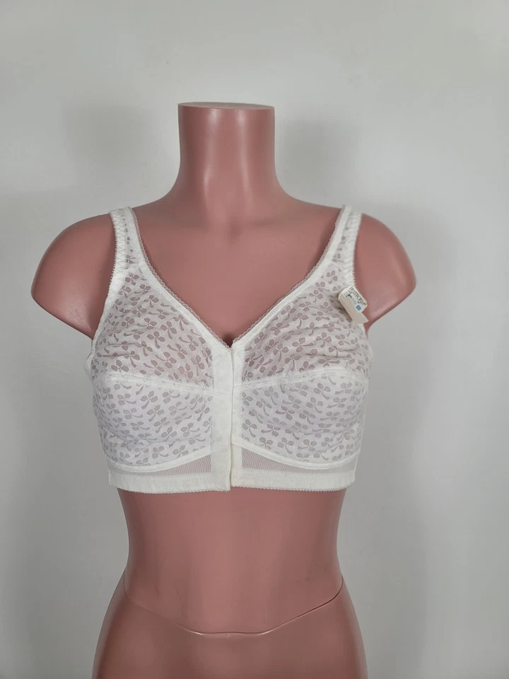 Sujetador bala vintage Bestform cierre frontal blanco transparente 38B nuevo con etiquetas pinup Rockabilly Foto 1 de 4