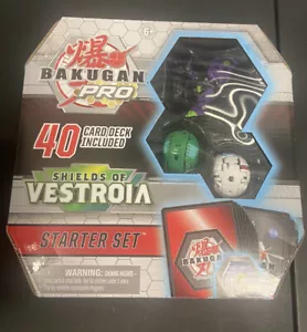 Baraja de 40 cartas Bakugan Pro Starter Shields Vestroia Eenoch Ultra Darkus +2 Bakugan - Imagen 1 de 3