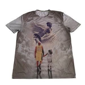 T-shirt Kobe Bryant & Gigi uomo taglia 5XL RARA ali d'angelo RIP double face - Foto 1 di 13