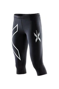 2XU Womens Compression 3/4 Tights ( Black / Silver ) | BRAND NEW - Picture 1 of 8