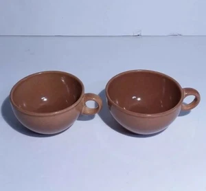 Russel Wright Iroquois Casual Ripe Apricot Flat Cups Mugs 7 Oz Set Of 2 - Picture 1 of 12