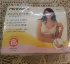Medela Ultra-Soft Cotton Nursing Bra 40 B/C Wire Free, One Hand Release New - Picture 1 of 6