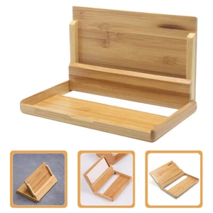 Business Card Holder Display Stand Woodenbusiness Holders Office - Picture 1 of 12