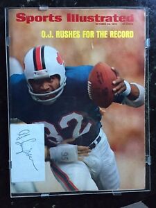 signed card with sports illustrated  OJ Simpson Buffalo Bills -October 29 1973