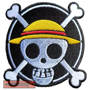 Besticktes Stroh Herz Piraten Bügelbild Nähen Applikation Patch Anime Einteiler - Bild 1 von 1