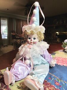 Musical Porcelain Clown Doll