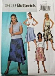 Butterick 4135 Misses Skirt Sewing Pattern w/ Shaped Hem & Side Zipper 6-8-10 - Picture 1 of 2