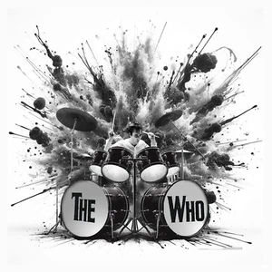 The Who Keith Moon Exploding Drums T Shirt - Foto 1 di 4