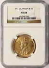 1913 Canada Gold $10 NGC AU58