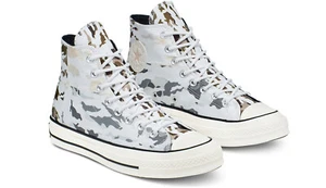 Converse Tutto Stars Cta 165913C Chucks 70 High Bianco Mimetico Tgl 48 Nuovo Ovp - Foto 1 di 5