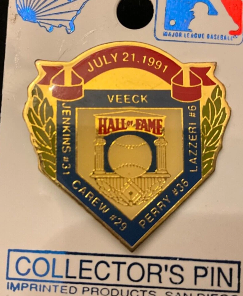 1991 Hall of Fame Inductee Pin  Rod Carew Fergie Jenkins Gaylord Perry Lazzeri - Image 1 of 1