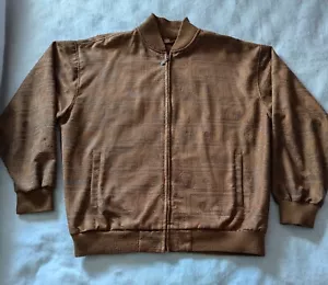 Burgundy Sz L All Over Money Print Jacket Brown Rap Hip Hop Streetwear 90s Y2K - Picture 1 of 15