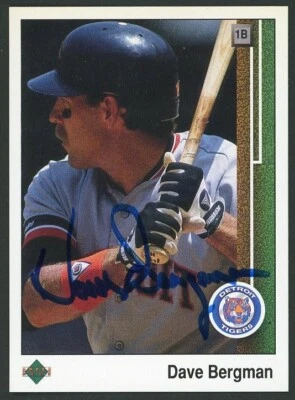 Dave Bergman Auto Signed 1989 Upper Deck Detroit Tigers Card #266 - Image 1 of 2