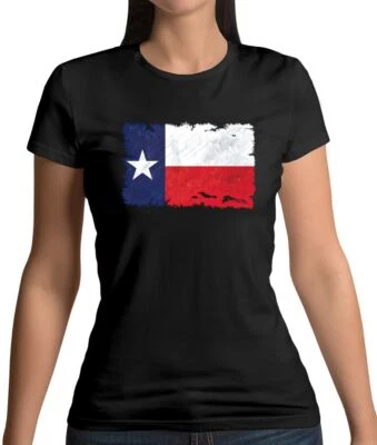 Texas Grunge Style Flag - Womens T-Shirt - State Country Love Born - Image 1 of 4