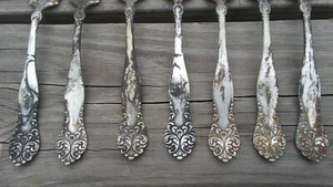 Set of 7 Salvage Antique W R Keystone LENORA/ LEONORA Silver Plate Forks - Picture 1 of 5