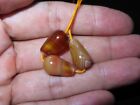 3x Nepal Tibet Teardrop Shaped Brown Banded Medicine Agate Beads String (o2)