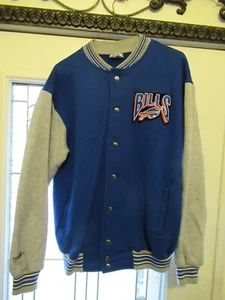 Majestic Buffalo Bills Baumwollmischung College Jacke Herren mittelblau Druckknopf - Bild 1 von 9