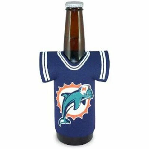 Miami Dolphins Retro Logo 12oz JERSEY Bottle Koozie Holder Cooler Football Cover