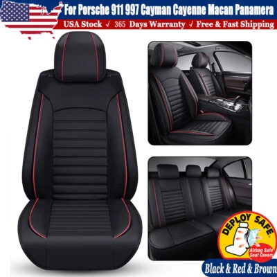 Leather Car Seat Cover For Porsche 911 997 Cayman Cayenne Macan Boxster Panamera - Изображение 1 из 4
