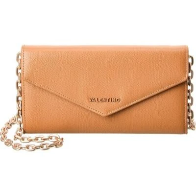 Mario Valentino Nicola Palmellato Wallet Chain Clutch Leather Brown Foldover - Image 1 of 4