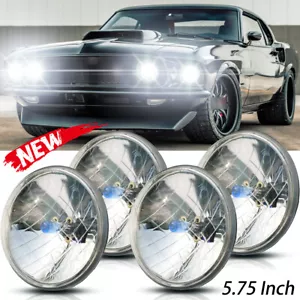 4x 5.75" 5-3/4 inch Headlight Hi/Lo Beam Projector Housing for Ford Mustang 1969 - Picture 1 of 11