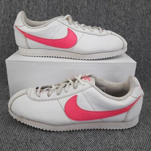 Nike Turnschuhe Mädchen UK 5,5 EUR 38,5 Cortez Weiß Rosa Leder Kinder Freizeitschuhe - Bild 1 von 14