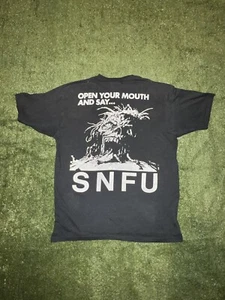 Vintage 80s SNFU Zombie Hardcore Punk Black Band T-Shirt Mens XL Rare - Picture 1 of 8