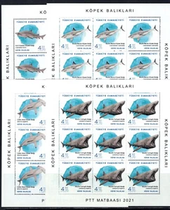 Turkey 2021 sharks , fish , marine life , nature  MNH Full Sheet - Picture 1 of 1