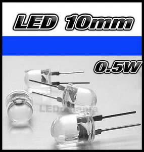 504# LED de puissance 10mm 0,5w - bleu - dispo de 2 à 100pcs - Imagen 1 de 1