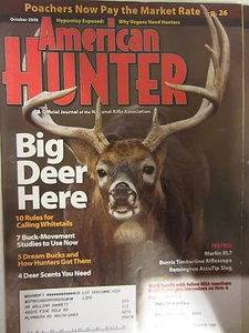 American Hunter Magazine October 2008 Big Deer Here 10 Rules for Calling Whiteta - Picture 1 of 3