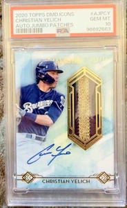 🔥🔥🔥CHRISTIAN YELICH AUTO /15 🔥🔥PSA 10!!!Topps 2020 Diamond Icon Jumbo Patch - Picture 1 of 2