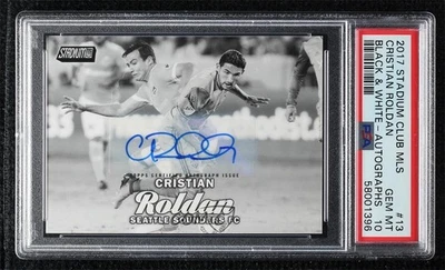 2017 Topps Stadium Club MLS Black & White /99 Cristian Roldan PSA 10 GEM MT Auto - Image 1 of 2