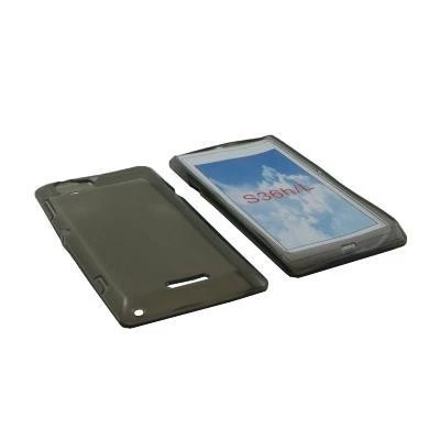 Cover per Sony Xperia L TPU nero fumé trasparente morbida custodia protettiva - Immagine 1 di 1