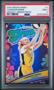 2024 Panini Prizm WNBA Groovy-Green Prizm Cameron Brink #7 PSA 9 - Picture 1 of 2