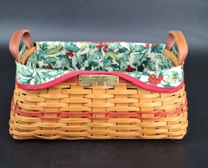 Longaberger 2002 Colección Navidad Rojo Tradiciones Cesta con Forro de Tela - Imagen 1 de 11