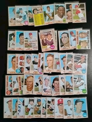 1968 Topps Baseball Cards - 100 Different - W/ Dave Morehead and JC Martin - Image 1 of 4