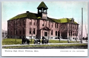 K31/ Winthrop Minnesota Postcard c1910 High School Building 344 - Imagen 1 de 4