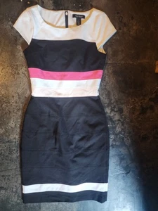Weiß Schwarz Hausmarkt Kleid Damen Midi Karrierekleidung Business Größe 0 - Bild 1 von 5