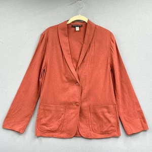 Vtg Breckinridge Silk Blazer Jacket Womens Sz 10 Rust Orange Fall Career Capsule - Picture 1 of 16