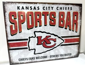 Kansas City Chiefs Sport Bar Blechschild Wanddekor 12,5" x 16" Made in USA - Bild 1 von 4