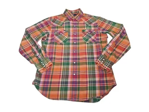 De Colección Polo Ralph Lauren Perla Snap Clásica Camisa Occidental Hombres Mediana Colorida A Cuadros - Imagen 1 de 10