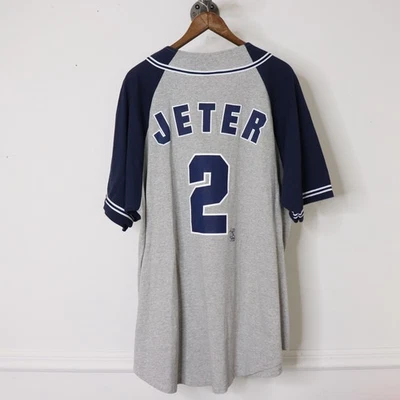VTG World Series 2000 NY Yankees Derek Jeter MLB Baseball Jersey Shirt Sz 2XL - Image 1 of 4