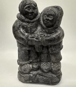 Inuit Soapstone Carving A Wolf Sculptures Original, Canada, Vtg Handmade . - Picture 1 of 17