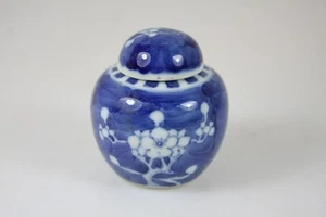 CHINESE EARLY 20th Century BLUE and WHITE MINI GINGER JAR PLUM BLOSSOM - Picture 1 of 6