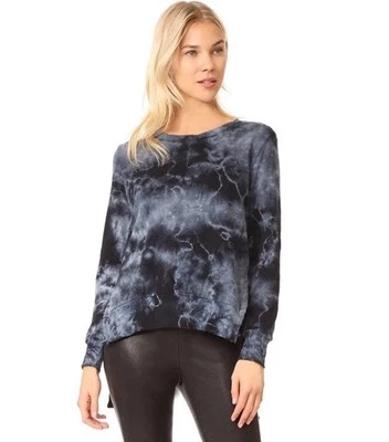 Pam & Gela Sweatshirt Women’s Large Black Grey Tie Dye Side split  Lounge Hippie - Image 1 of 4