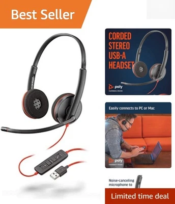 Auriculares Binaural Blackwire C3220 - Con cable, diseño de cancelación activa de ruido Foto 1 de 4